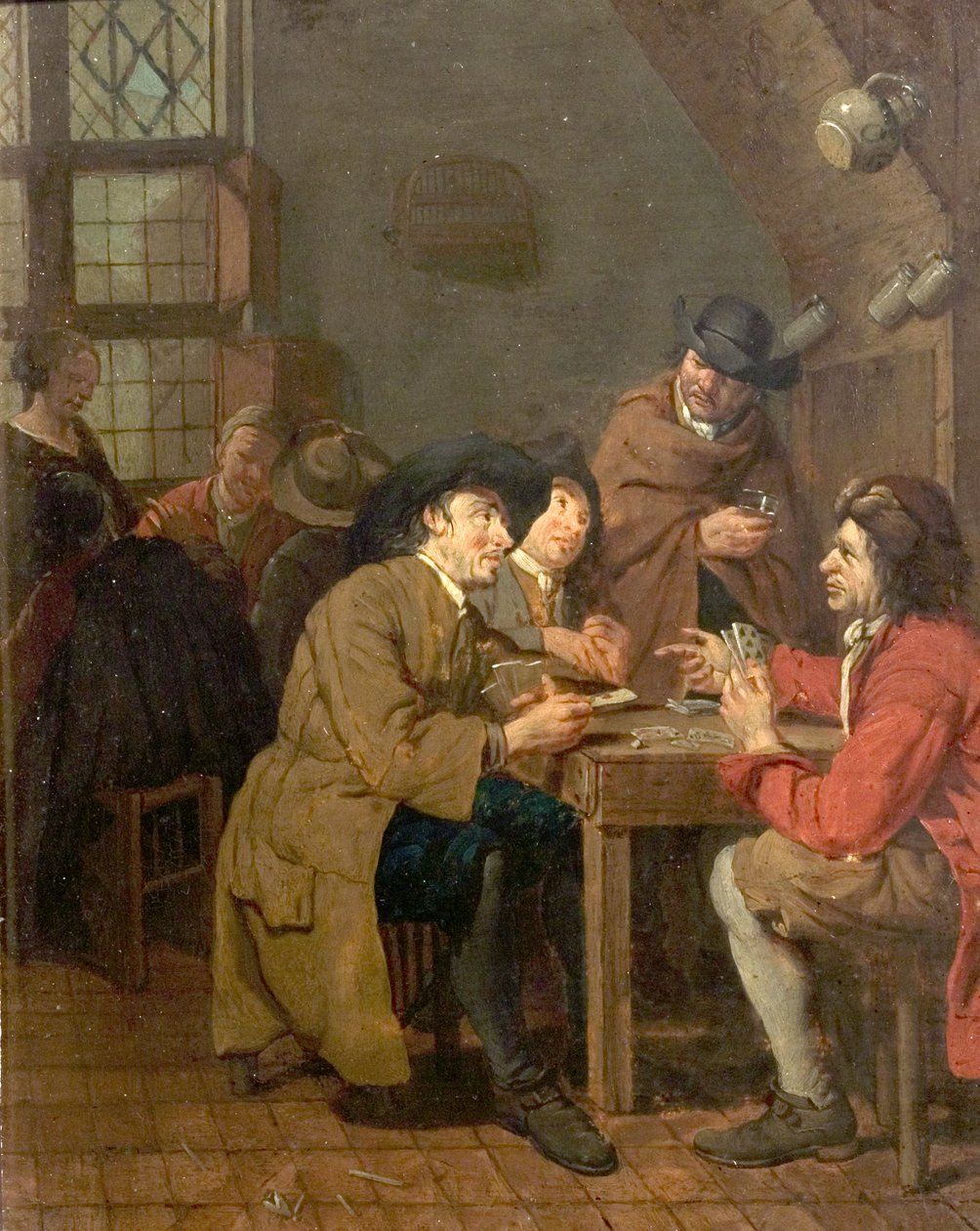Interiør, kortspilling av Peter Jacob Horemans