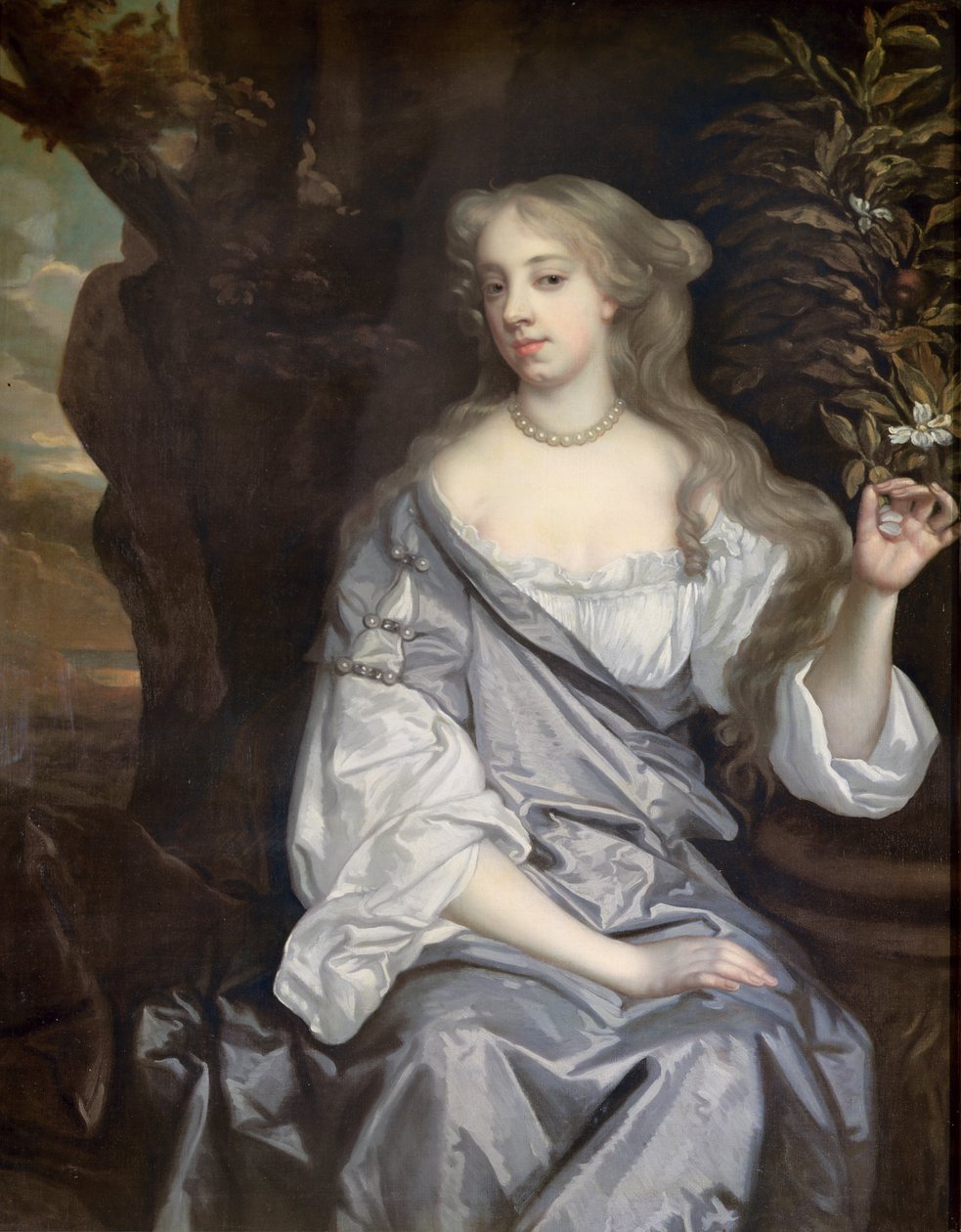 Portrett av en dame, sies å være Nell Gwynne (1650-87) av Peter Lely