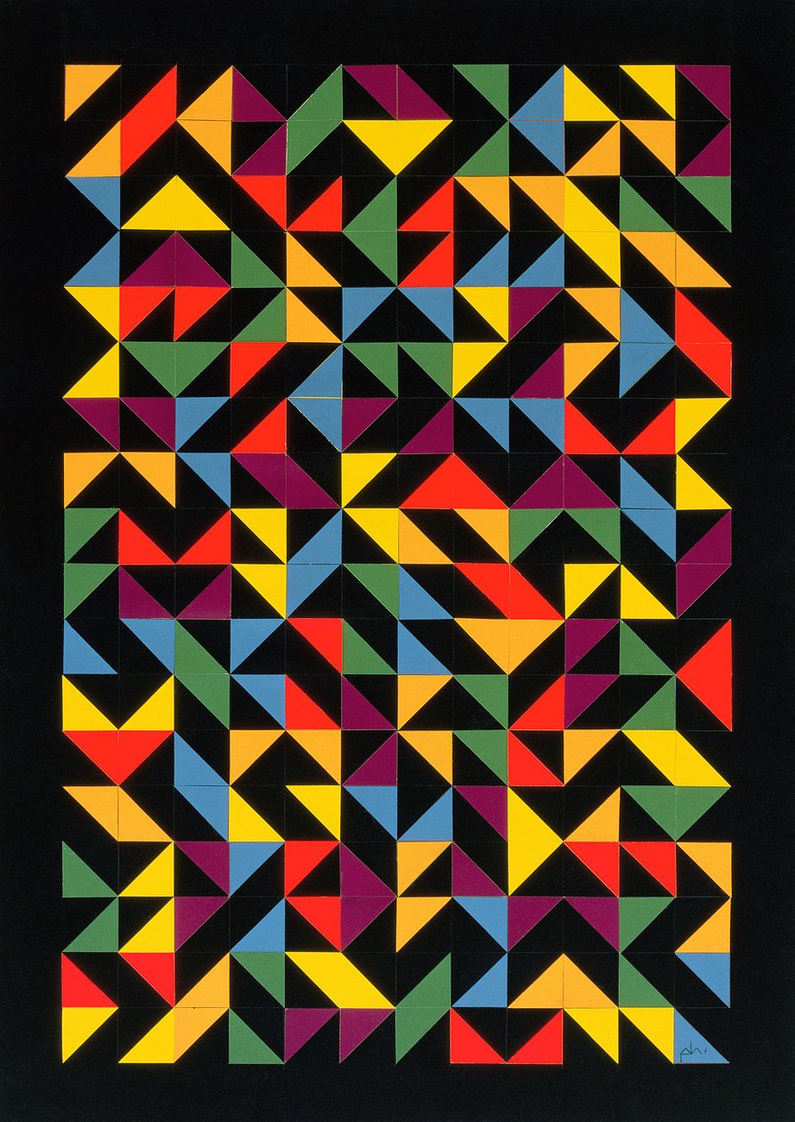3x36 Permutations, 1986 (collage på papir) av Peter McClure