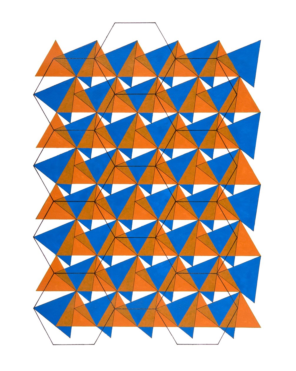 Overlaying Grids, 2007 (akryl på papir) av Peter McClure