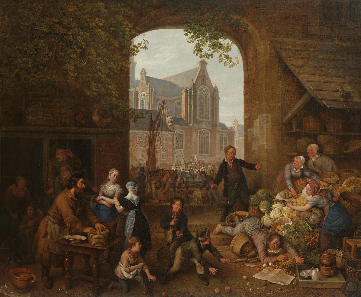 To fyller på markedet ved Westerkerk i Amsterdam av Peter Paul Joseph Noël