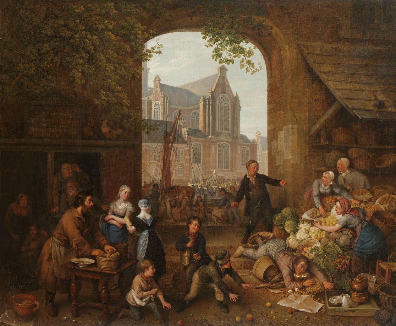 To fyller på markedet ved Westerkerk i Amsterdam av Peter Paul Joseph Noël