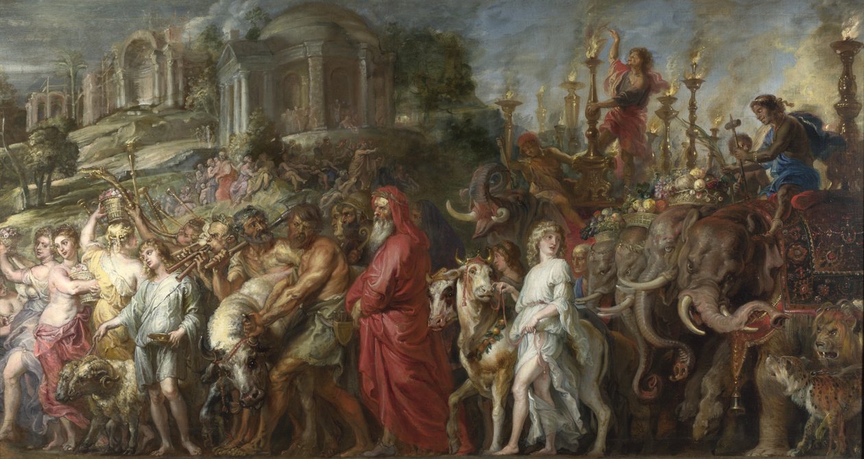 A Roman Triumph, ca. 1630 (olje på lerret lagt ned på tre) av Peter Paul Rubens