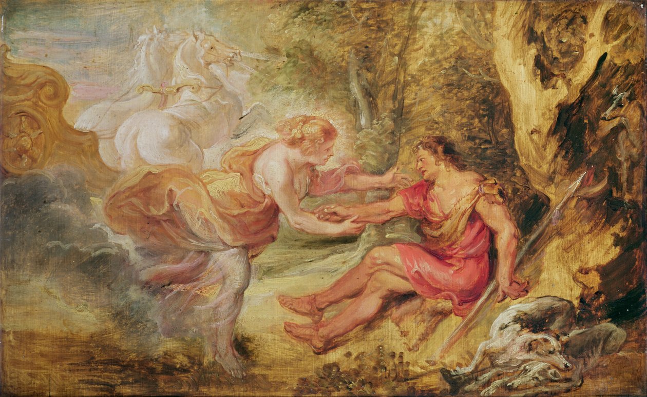 Aurora Abducting Cephalus, 1636 (olje på eik) av Peter Paul Rubens