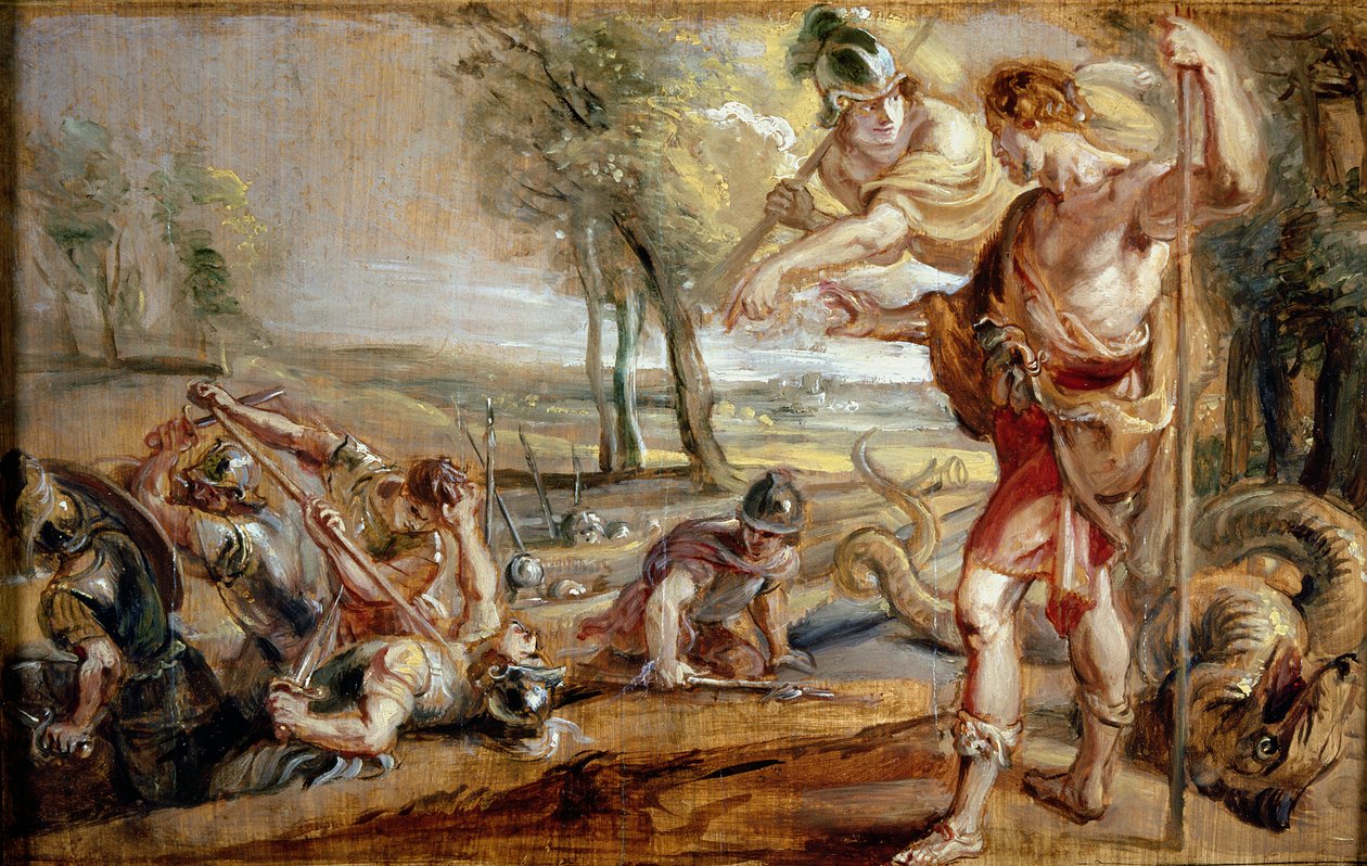 Cadmus som sår dragens tenner av Peter Paul Rubens