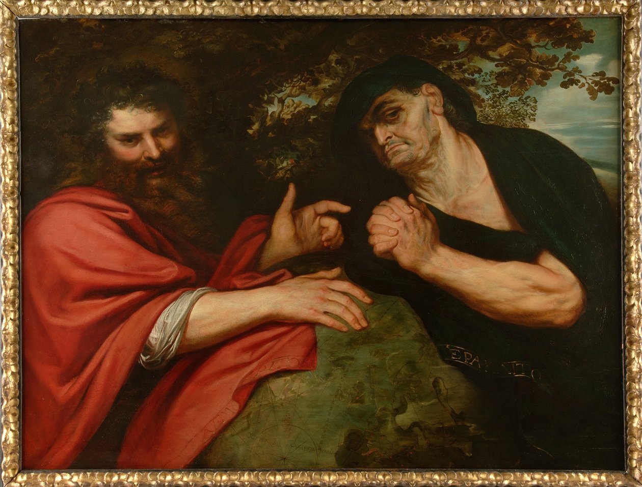 Democritus og Heraclitus av Peter Paul Rubens