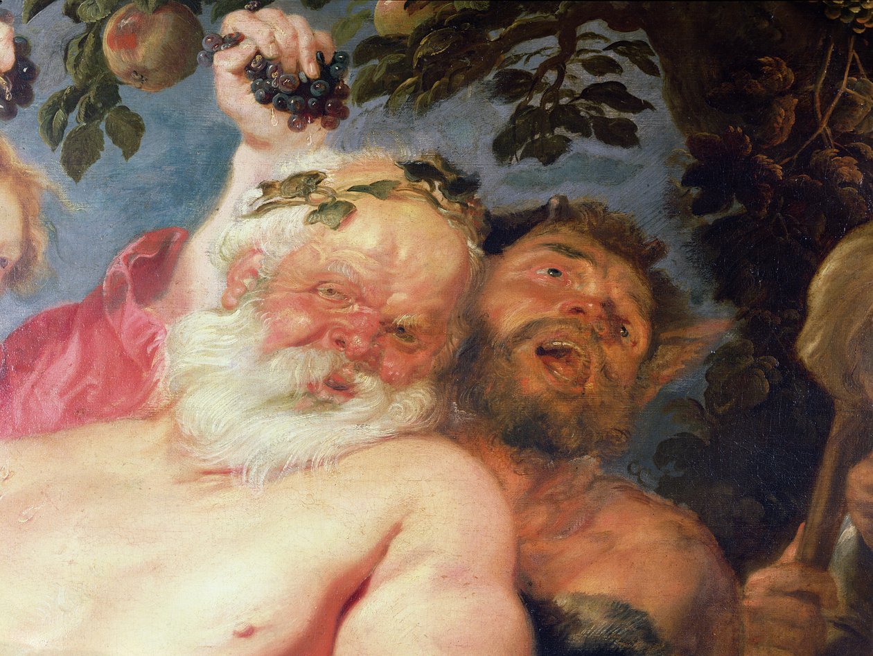 Drunken Silenus Supported by Satyrs, ca. 1620 (detalj) av Peter Paul Rubens