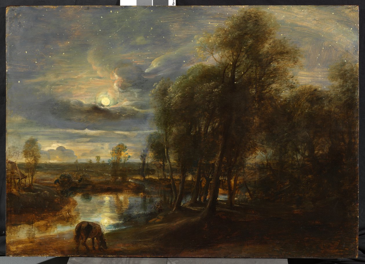 Landskap ved måneskinn, ca. 1635-40 av Peter Paul Rubens