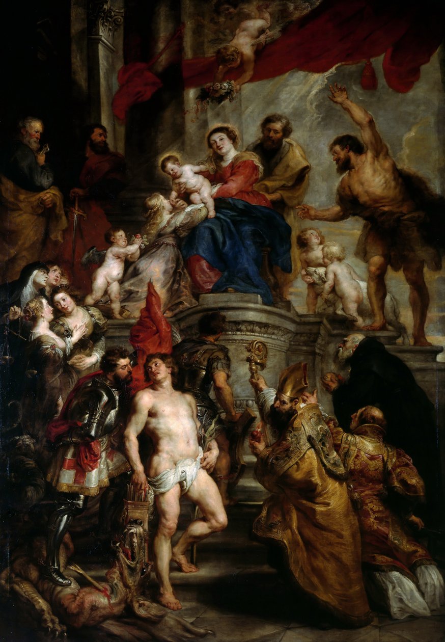Madonna Enthroned with Child and Saints av Peter Paul Rubens