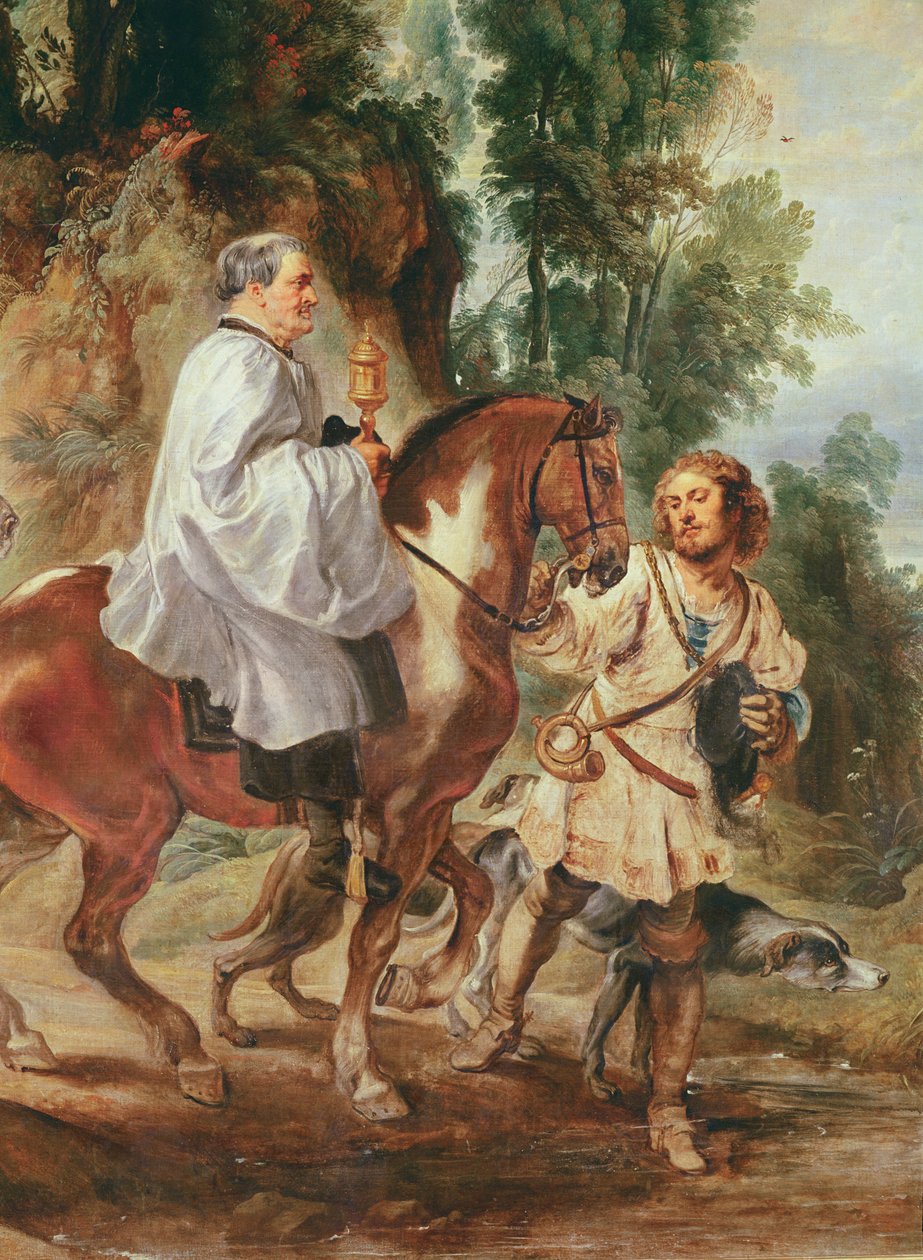 Prest som bar eukaristien til en døende person, før 1630 av Peter Paul Rubens