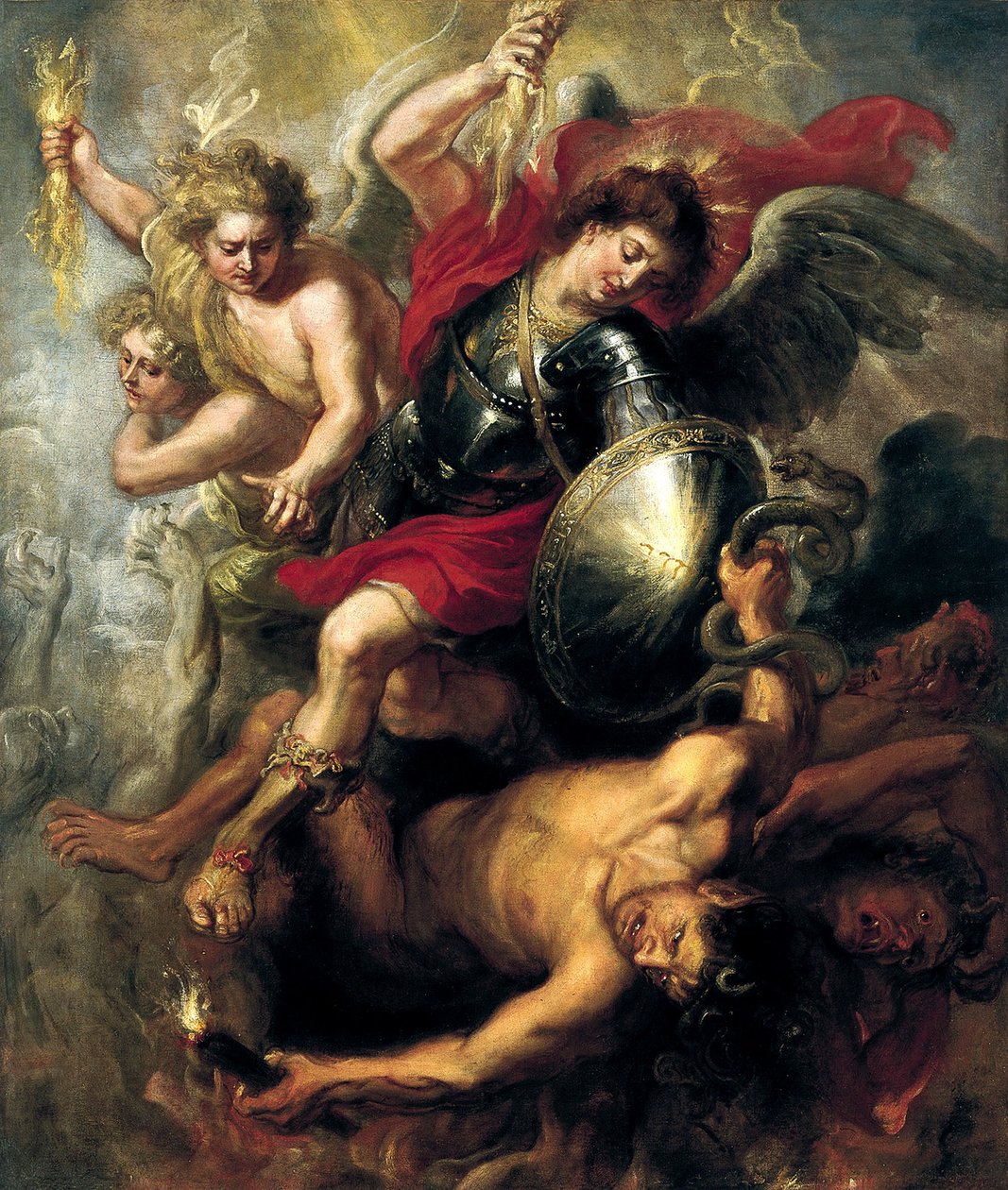 Saint Michael driver ut Lucifer og de opprørske englene, 1622 av Peter Paul Rubens