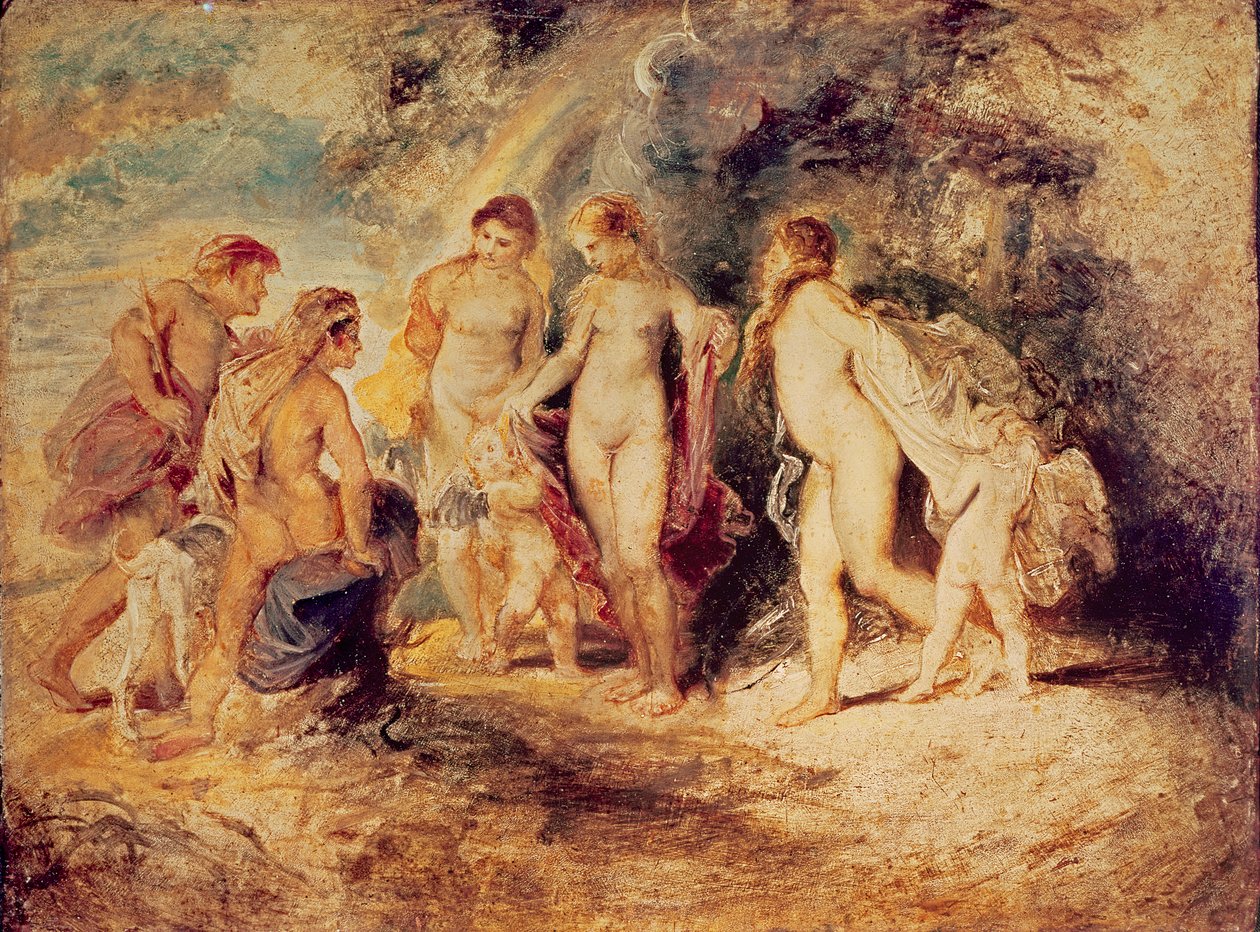 The Judgment of Paris, ca. 1599-1601 (olje på kobber) av Peter Paul Rubens