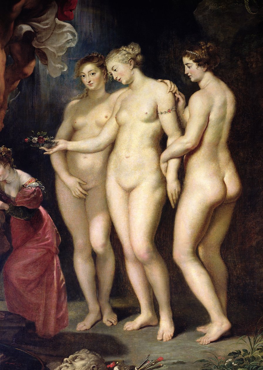 The Medici Cycle: Education of Marie de Medici, detalj om de tre nådene, 1621-25 av Peter Paul Rubens