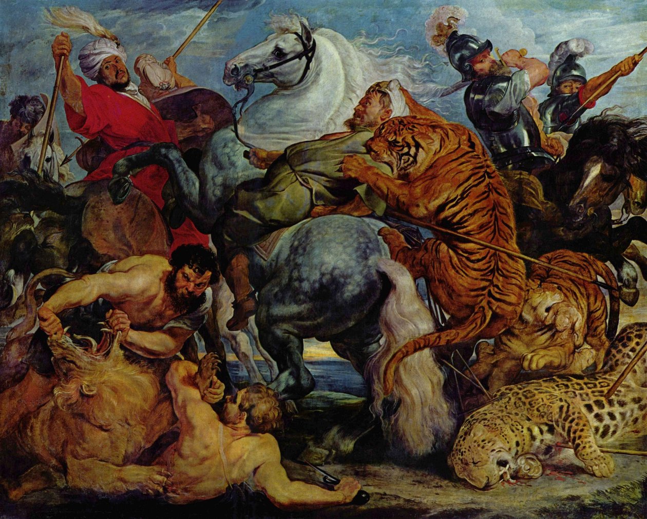 Tiger- og løvejakt av Peter Paul Rubens