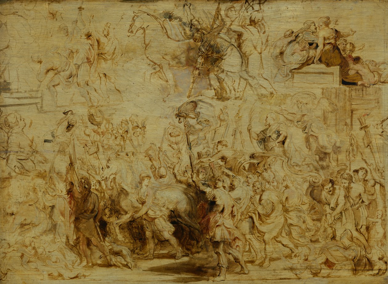 Henri IVs (1553-1610) triumferende inntog i Paris, ca. 1627 av Peter Paul Rubens