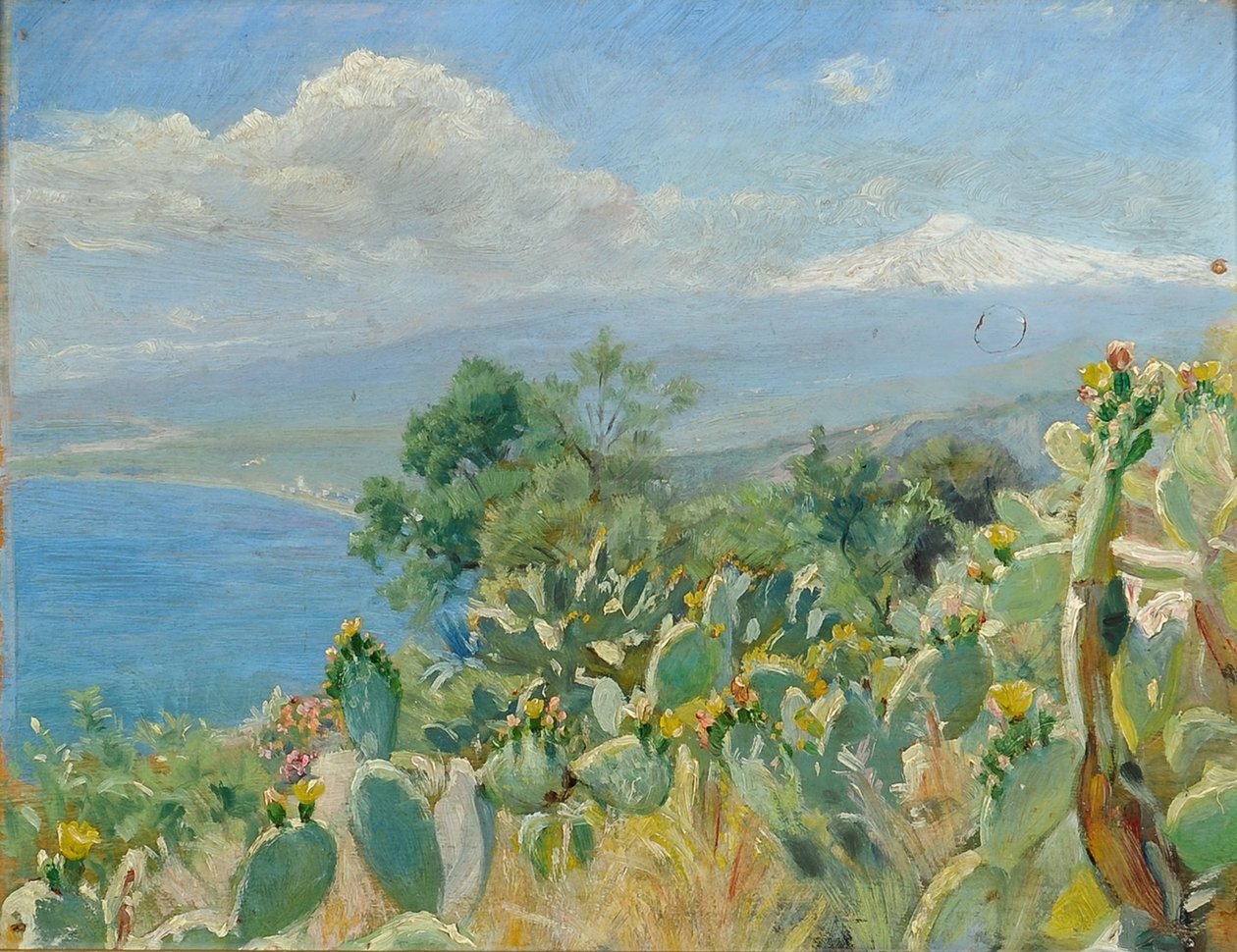 Blomstrende kaktus nær Toarmina av Peder Severin Krøyer