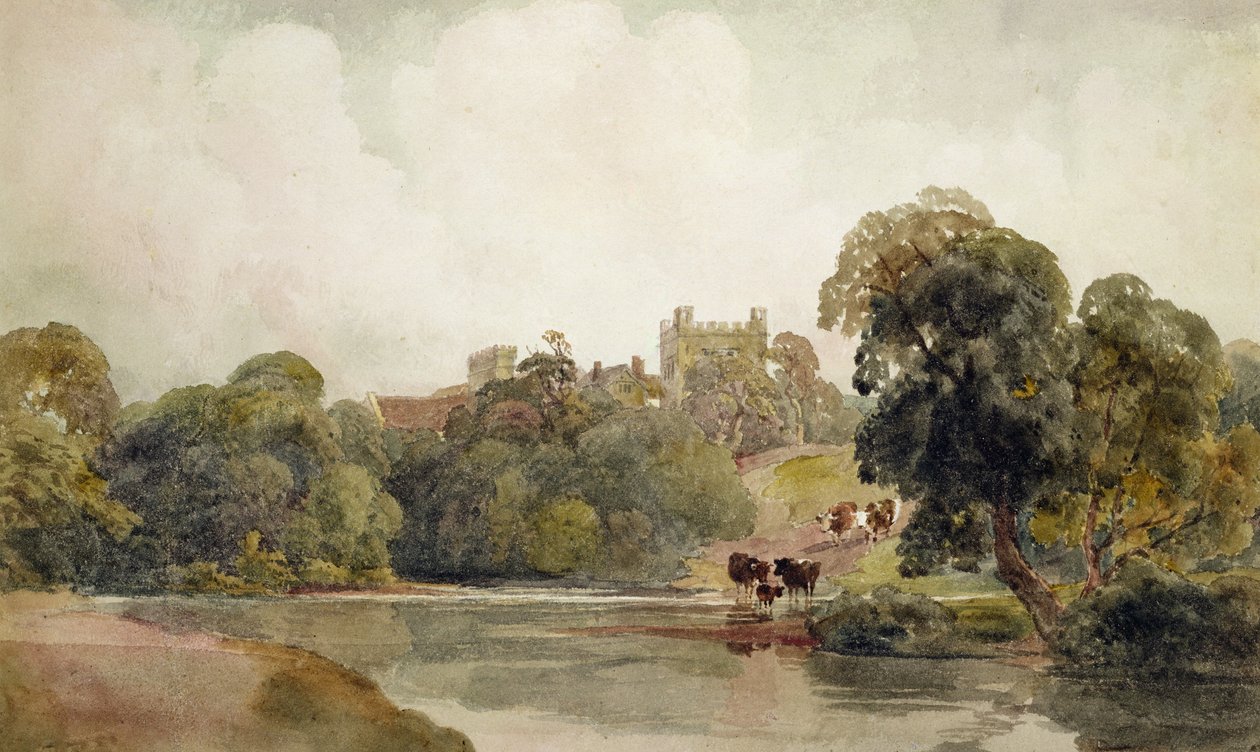 Mortham Tower, County Durham (wc på papir) av Peter de Wint