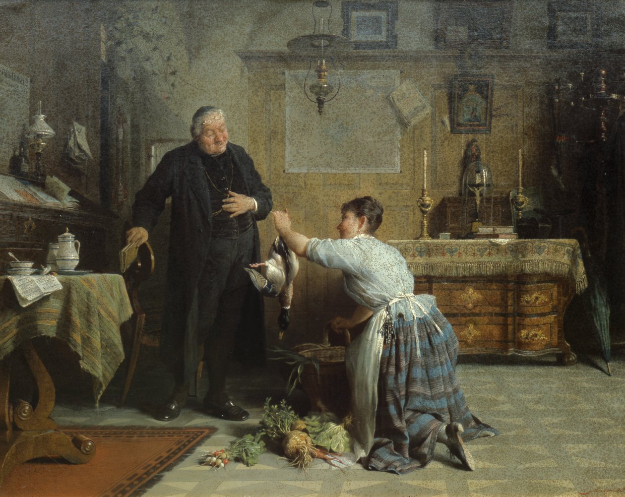 Prestenes middag (olje) av Peter Baumgartner