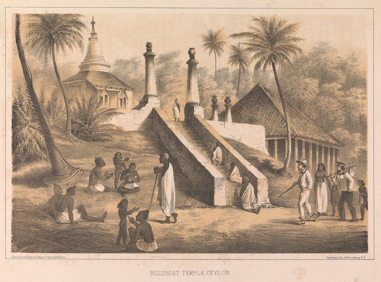 Buddhisttempel, Ceylon av Peter Bernhard Wilhelm Heine