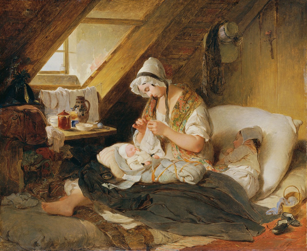 Den fattige offiserens enke, 1836. av Peter Fendi