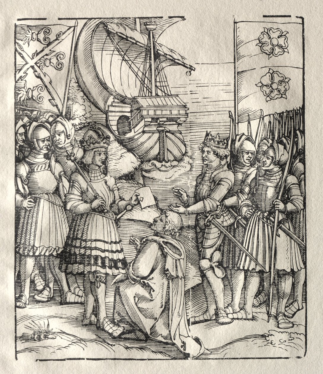 Maximilian slutter fred med Henry VII. av Peter Flötner