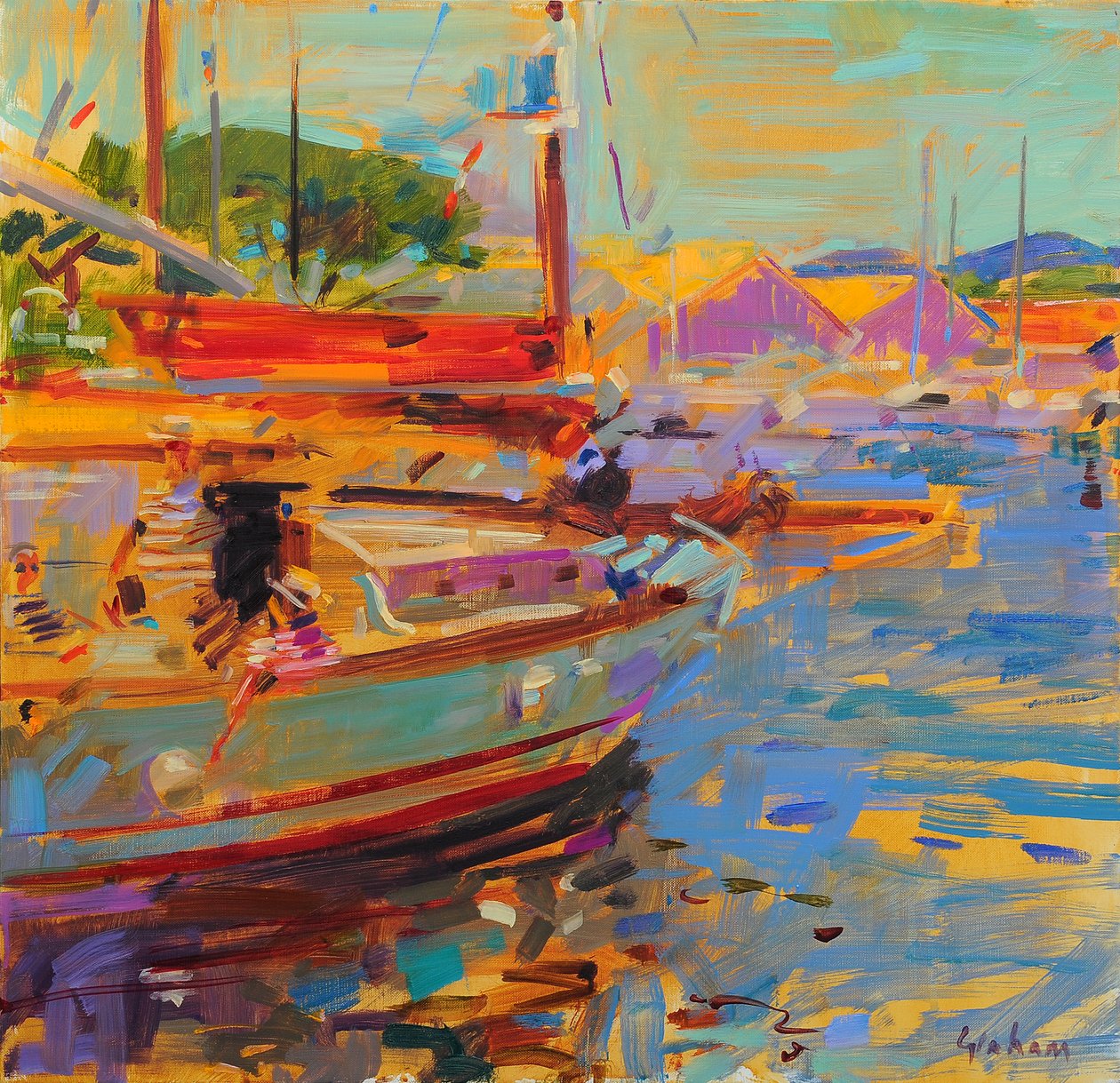 På dekk Saint Tropez av Peter Graham (Contemporary)