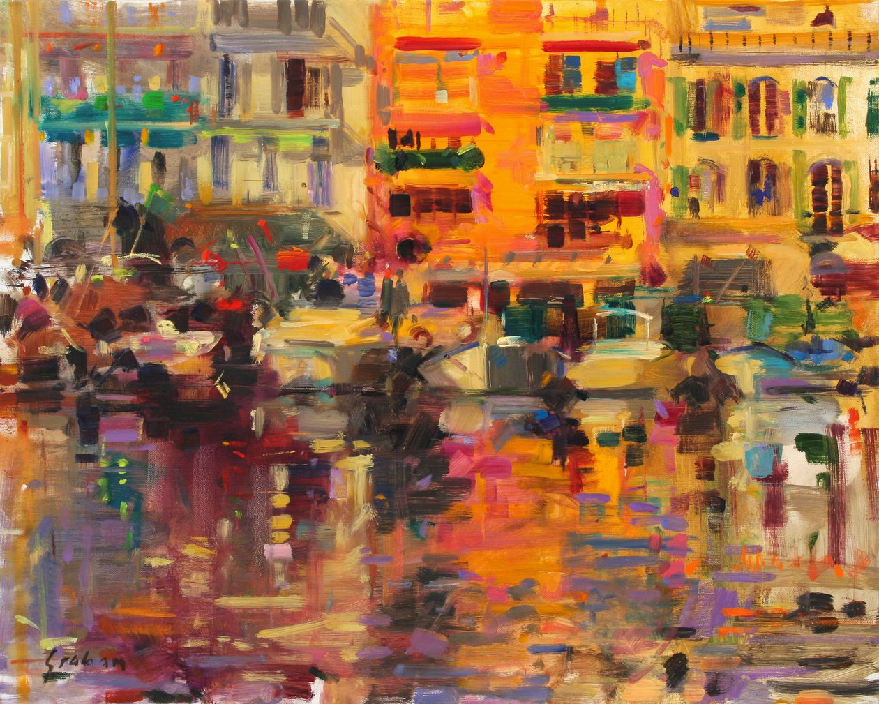 Riviera sommer av Peter Graham (Contemporary)