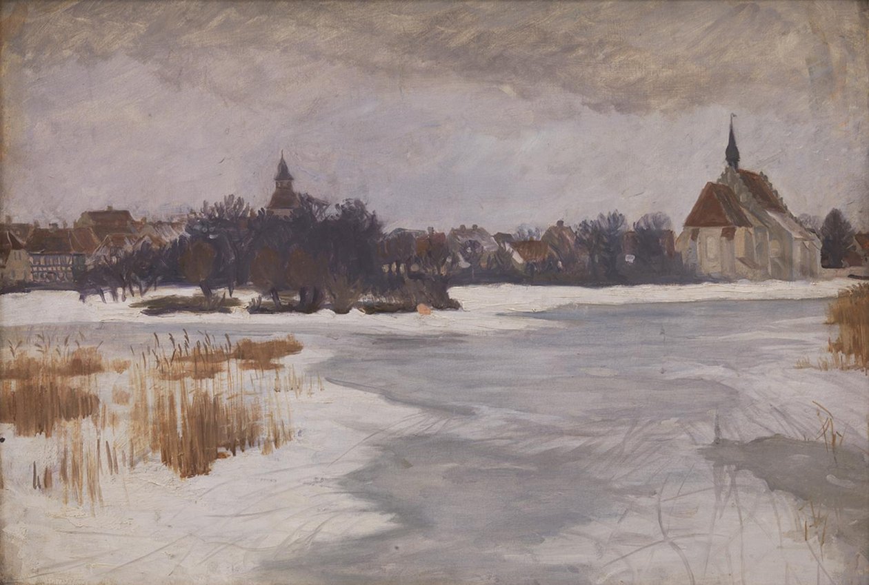 Utsikt over Faaborg. Vinter av Peter Hansen