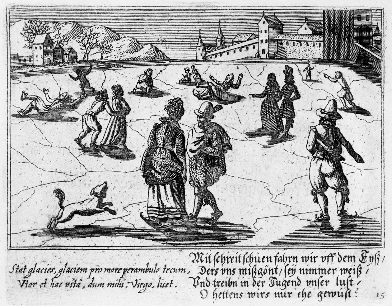 Par på skøyter, ca. 1650 av Peter I Rollos