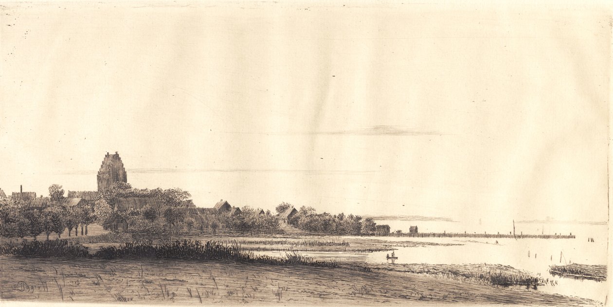 Kveldslandskap fra Stubbekøbing av Peter Vilhelm Ilsted
