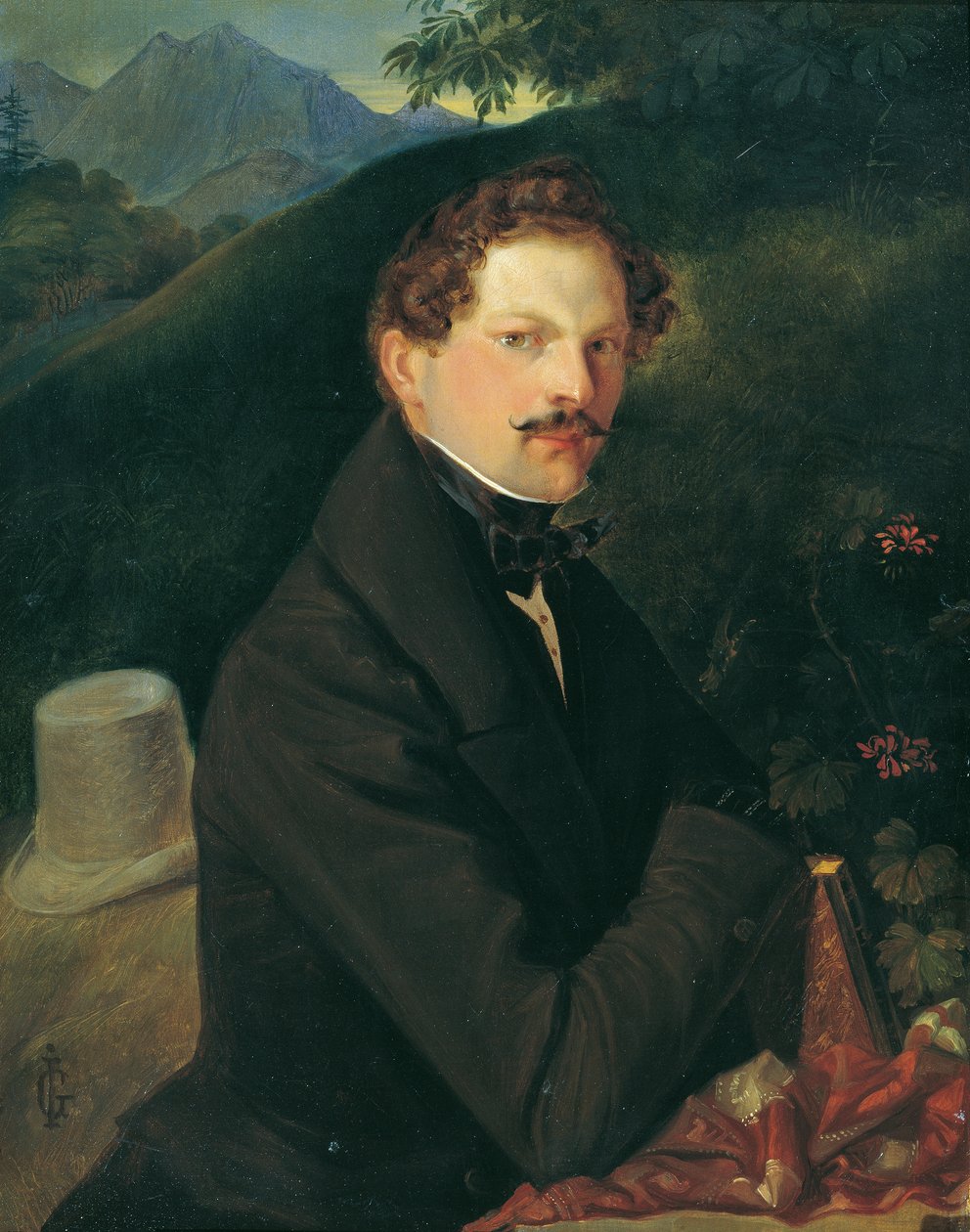 Portrett av en gentleman i et landskap av Peter Johann Nepomuk Geiger