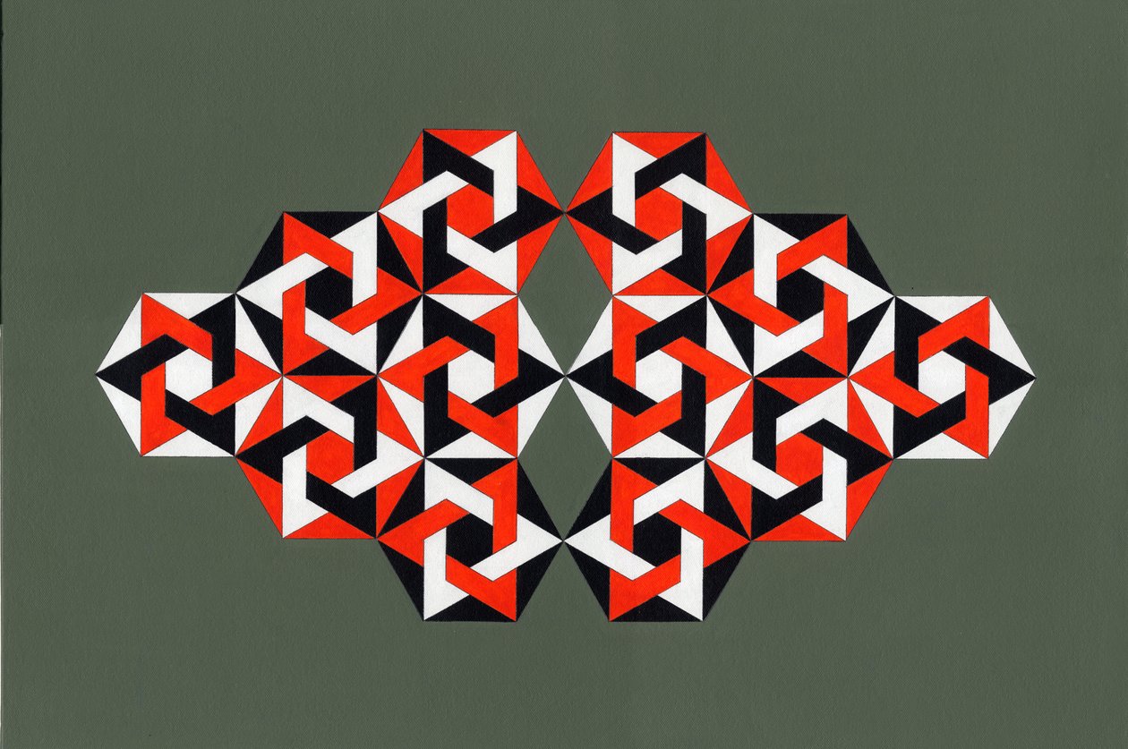 Hexagrams, 2009 (akryl på lerret) av Peter McClure