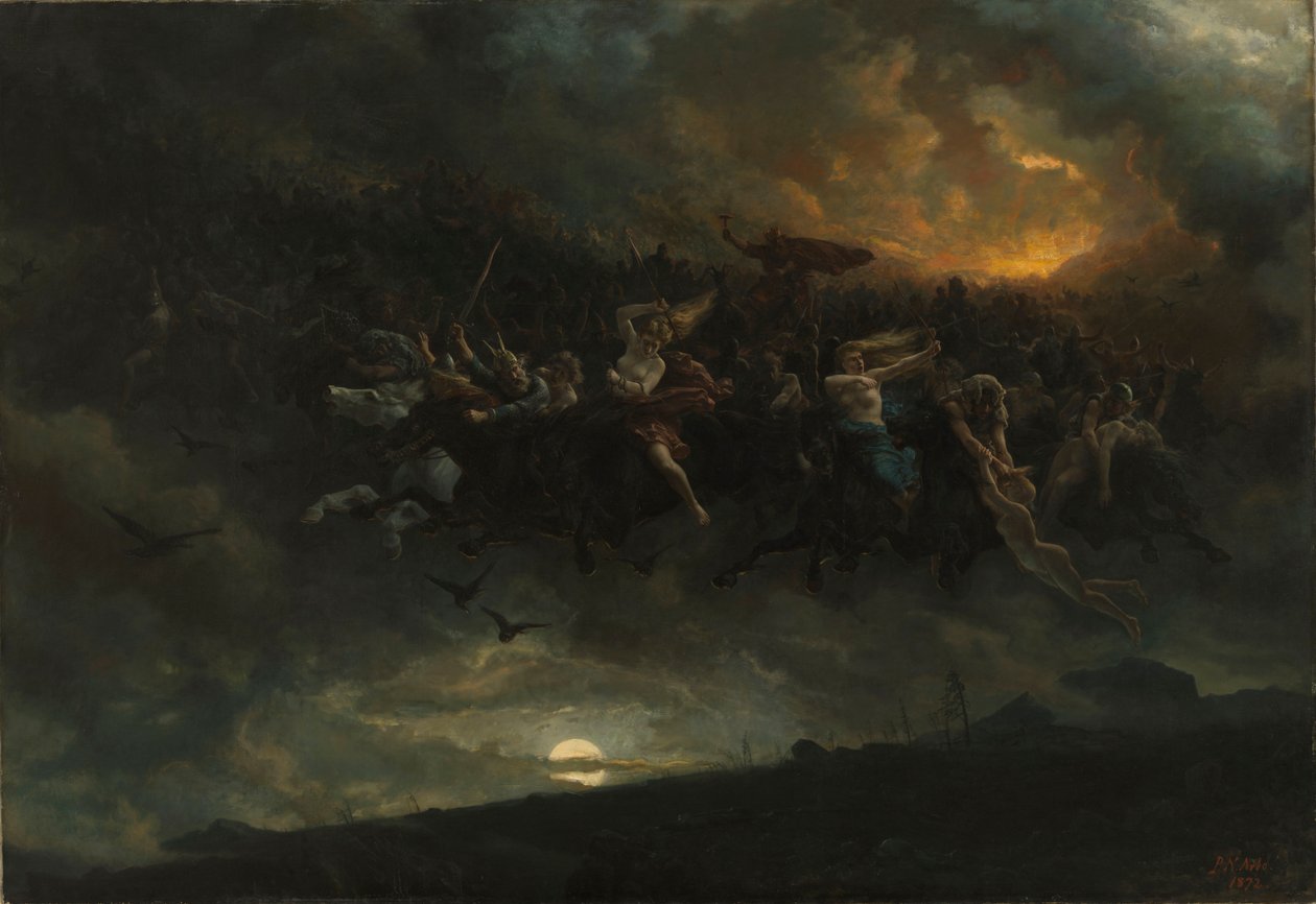 Den ville jakten på Odin, 1872. av Peter Nicolai Arbo