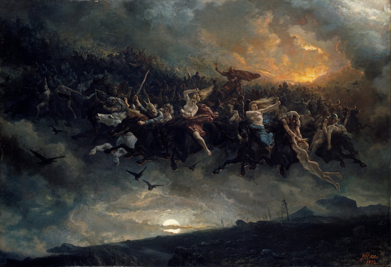 Den ville jakten på Odin, 1872. av Peter Nicolai Arbo