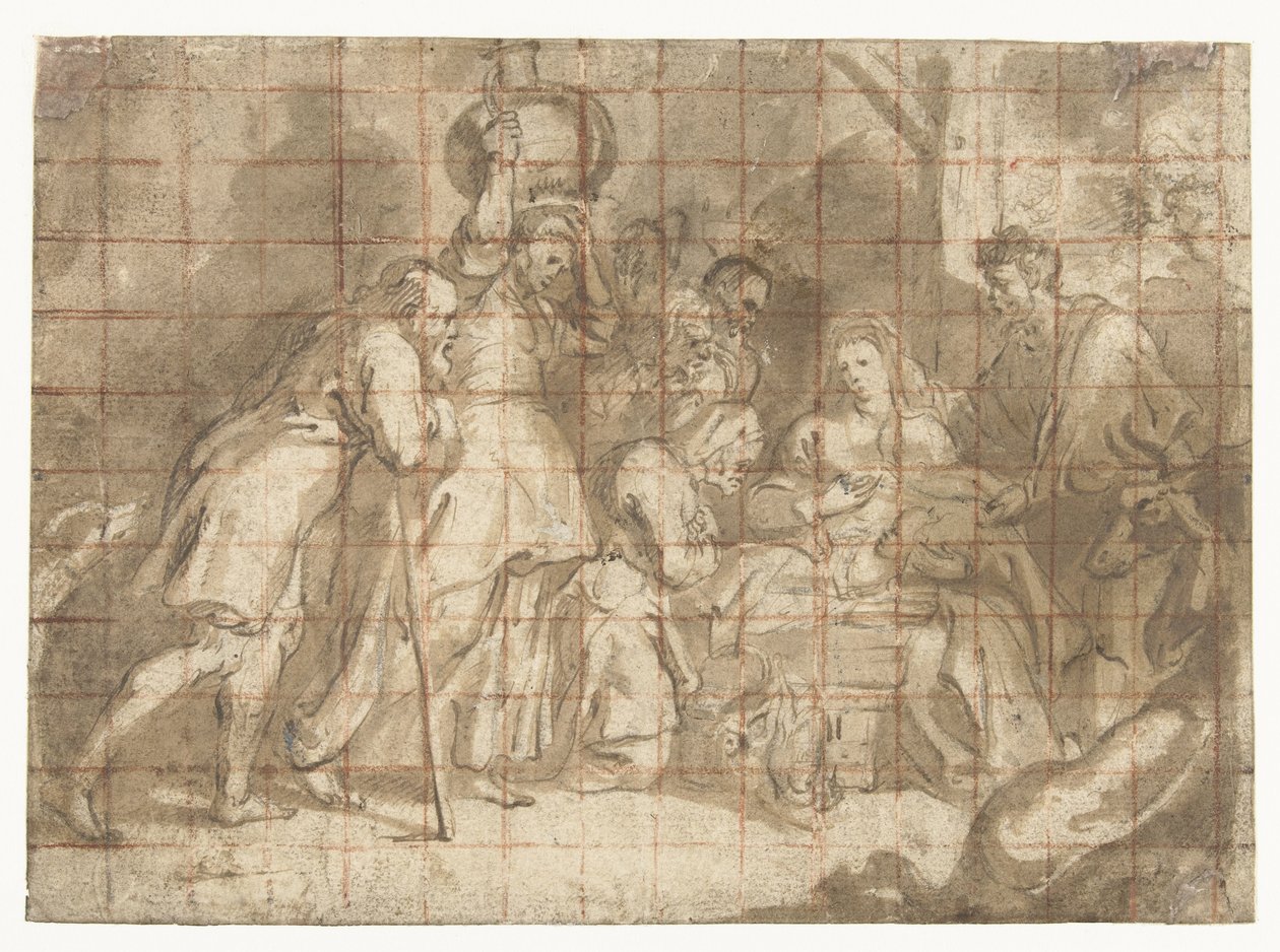 Tilbedelse av hyrdene av Peter Paul Rubens (school of)