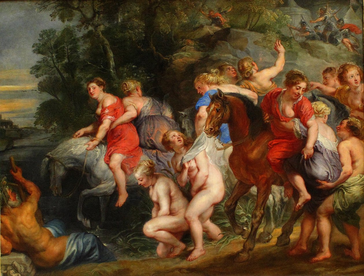 Cloelia passerer Tiberen av Peter Paul Rubens