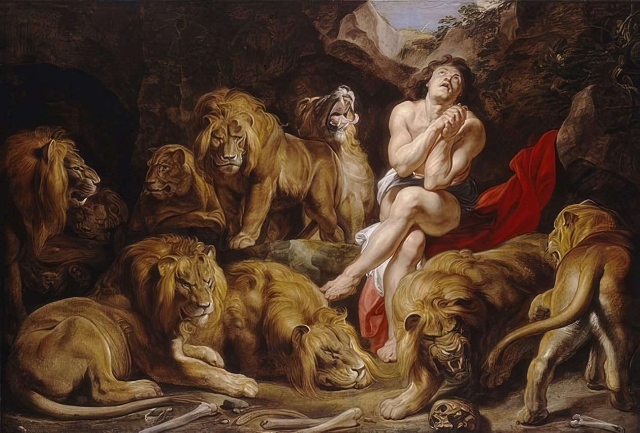 Daniel i løvehulen. Rundt 1614/16 av Peter Paul Rubens