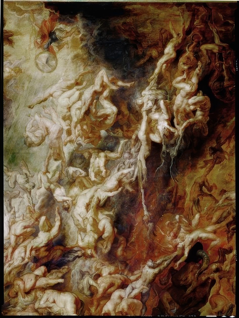 De fordømtes fall i helvete av Peter Paul Rubens