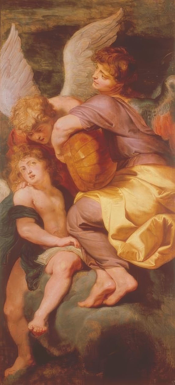 Tre engler som lager musikk av Peter Paul Rubens