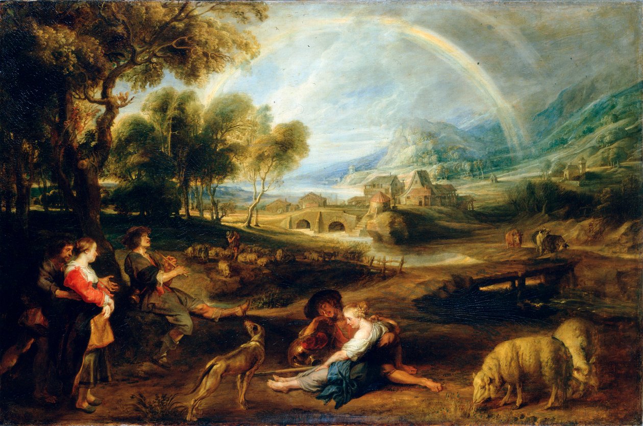 Landskap med en regnbue, tidlig på 1630-tallet. av Peter Paul Rubens
