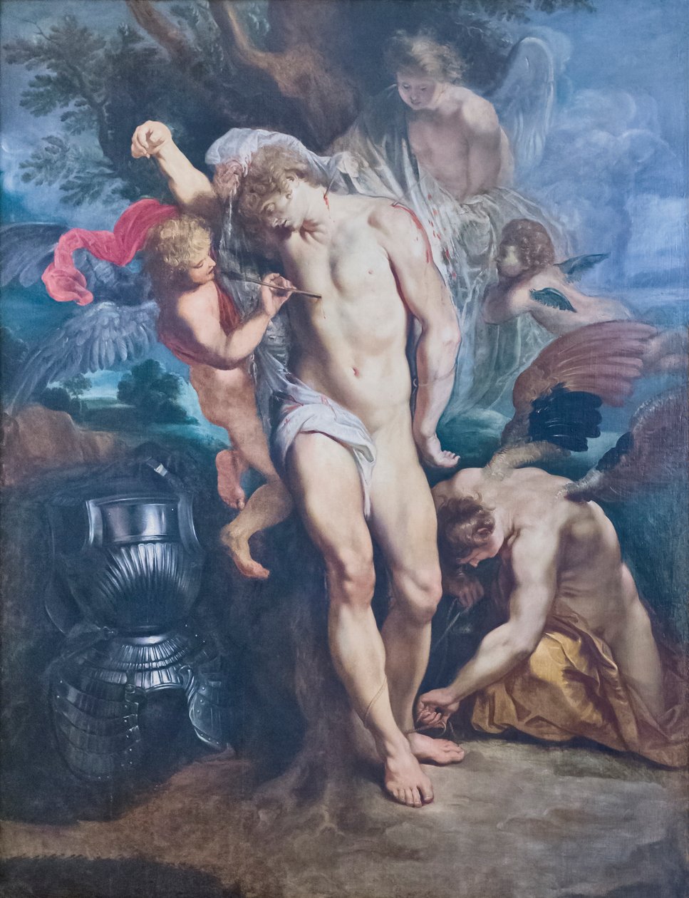 Saint Sebastian helbredet av engler av Peter Paul Rubens