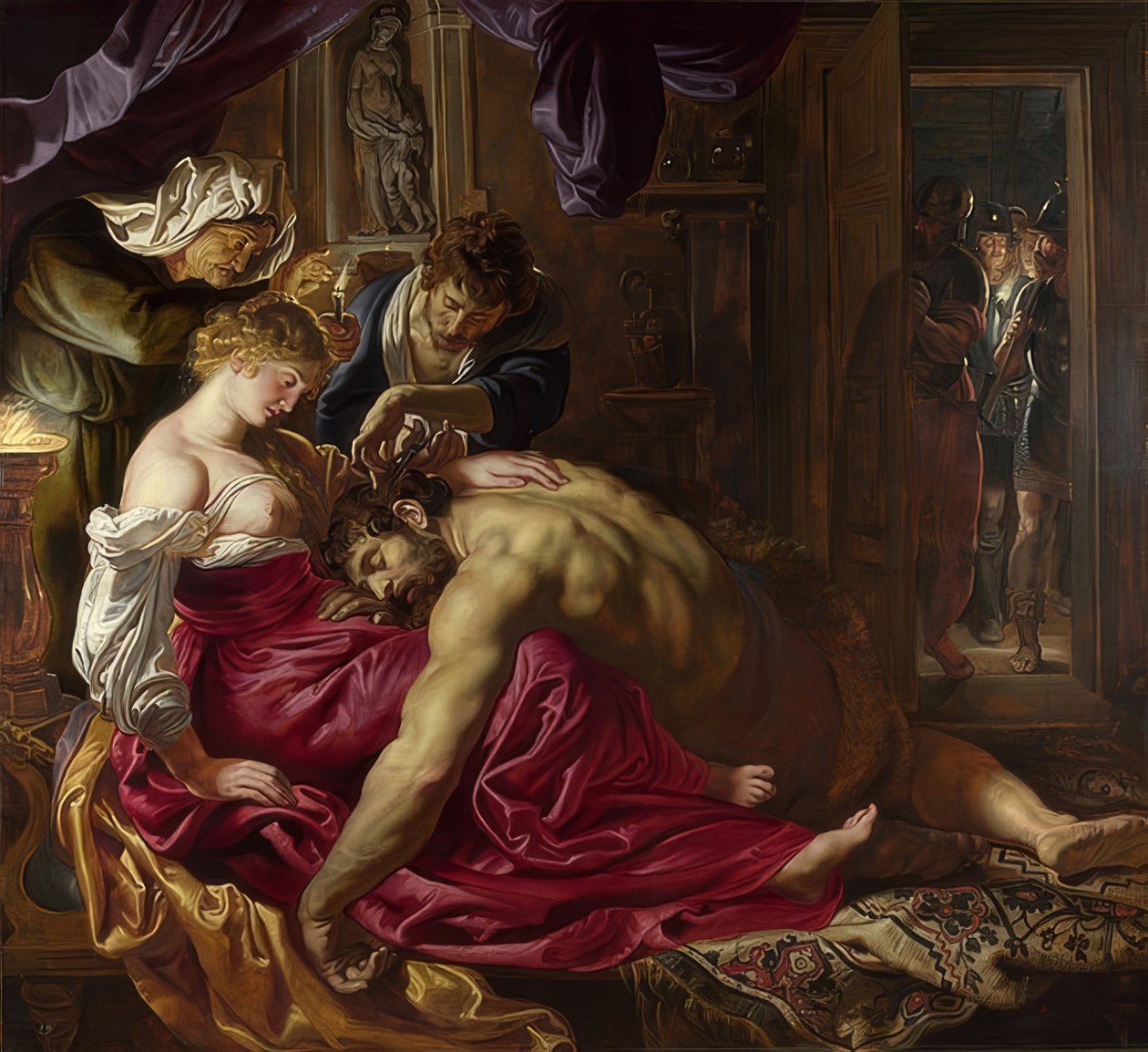 Samson og Delila. Rundt 1609-10 av Peter Paul Rubens