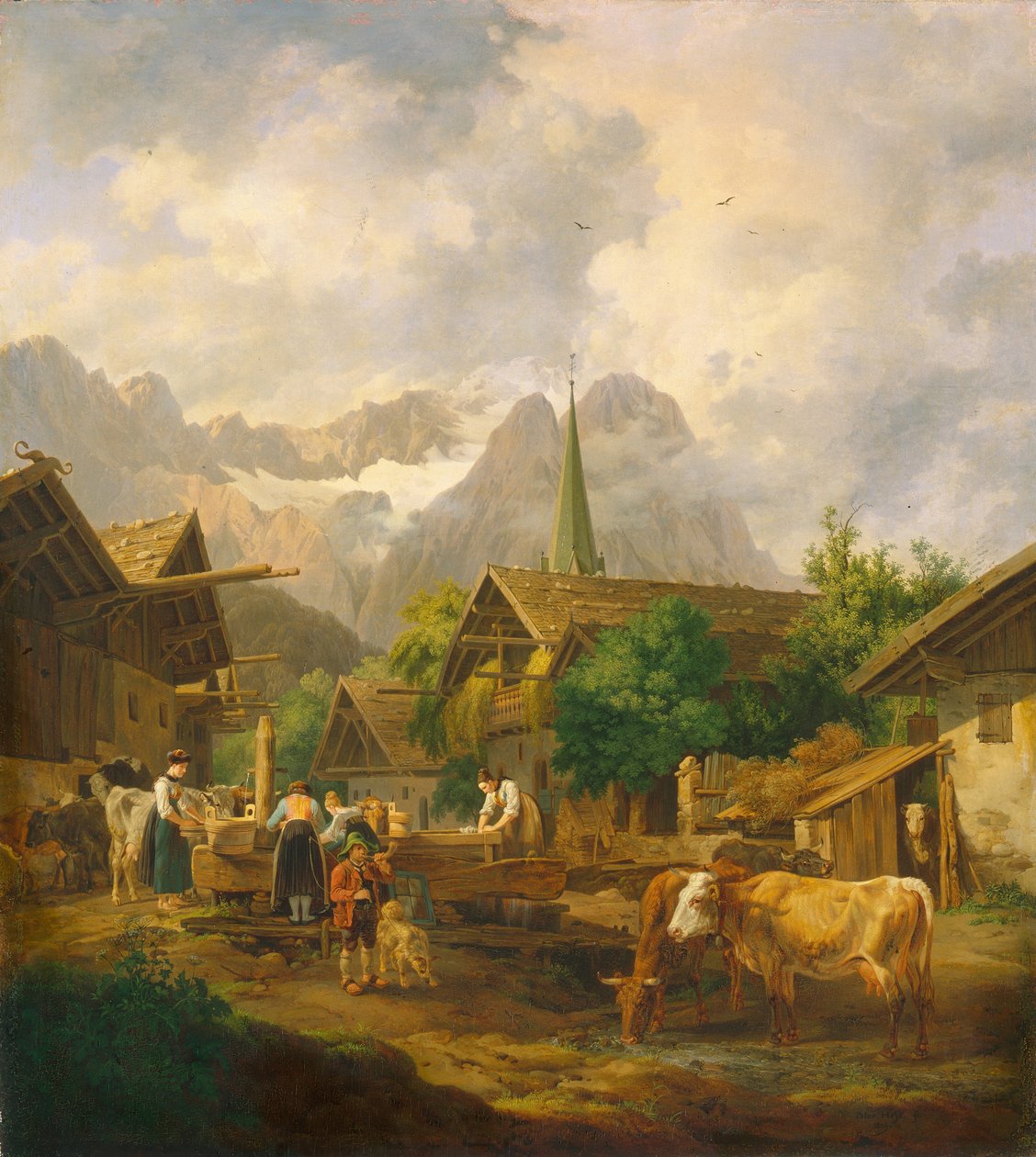 Morgen i Partenkirchen, 1819 av Peter von Hess