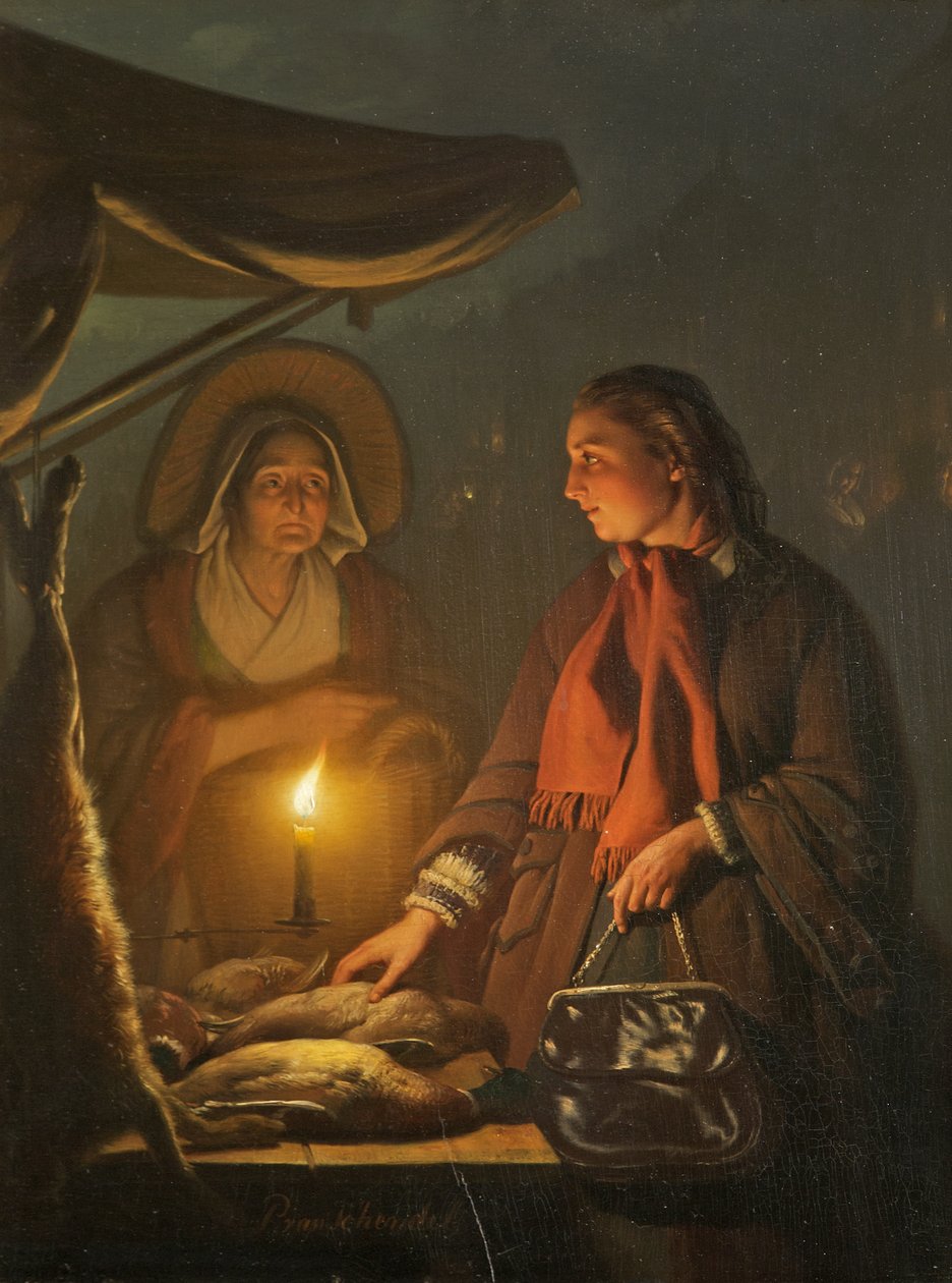 Fjærkrestallen, ca. 1845-55 av Petrus van Schendel