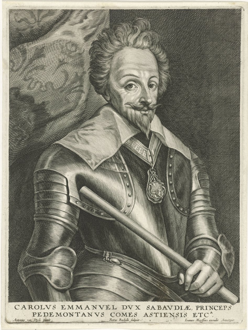 Det er et portrett av Karel Emanuel I av Petrus Rucholle