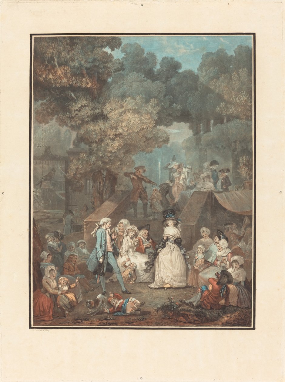 Bryllupet på Chateau av Philibert Louis Debucourt