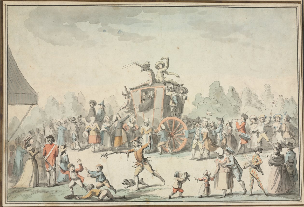 Karnevalscene. av Philibert Louis Debucourt