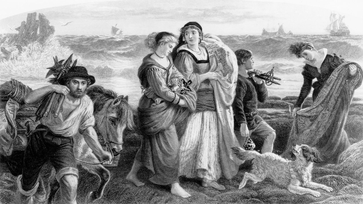 Drift Wreck from the Armada, trykk laget av C.H. Jeens, publisert i Art Journal 1870 av Philip Richard Morris