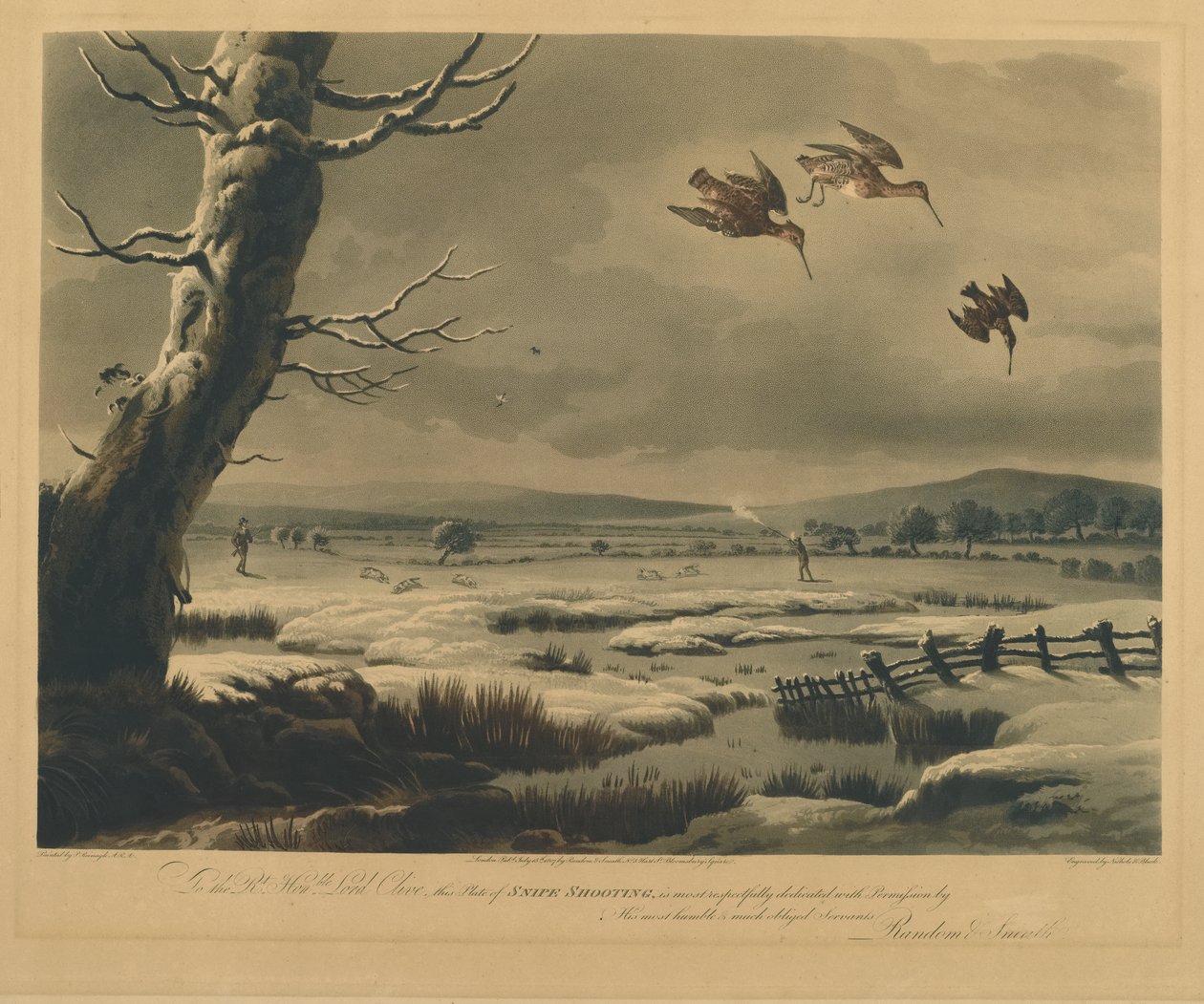 Snipe Shooting (fargegravering) av Philip after Reinagle