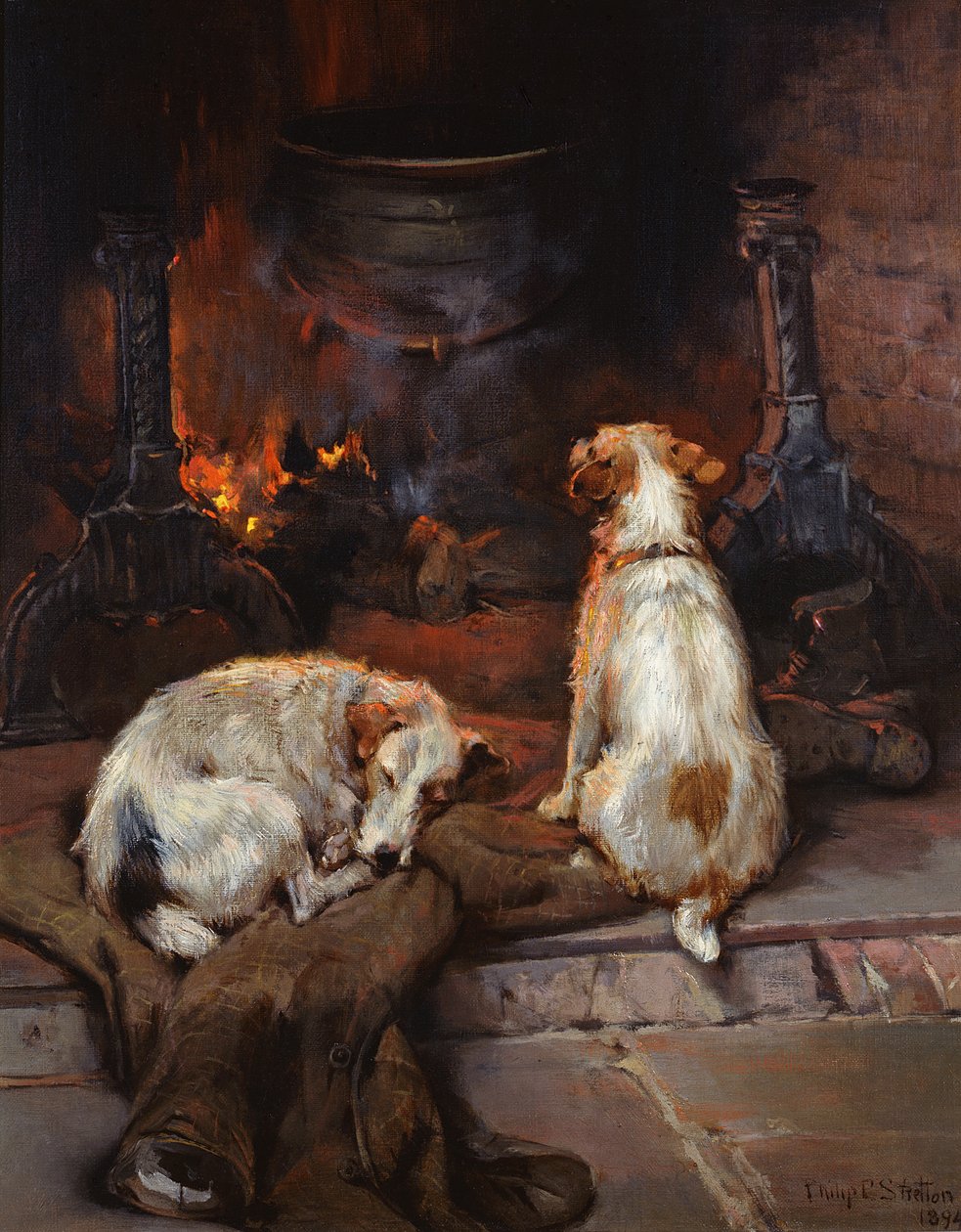 Ved ildstedet, 1894 av Philip Eustace Stretton